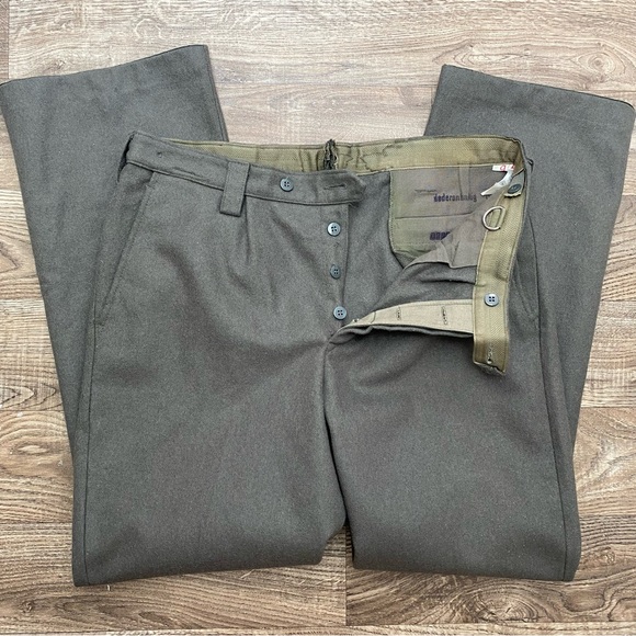 G-48 Vintage East German Wool Military Pants Button Fly - Picture 7 of 11